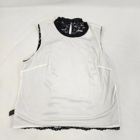 THE LIMITED Plus Sleeveless Ruffle Lace Top Size 2X Black/White Color LIKE NEW! - Picture 12 of 16
